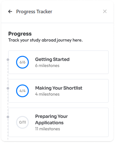 Progress tracker preview